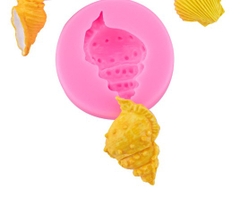 Khuôn Silicon - Biển - Ốc 1c Tròn 6x1.5cm