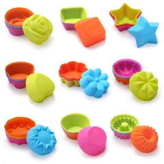 [10 cup] Khuôn Silicon - Cup Set 7cm - M08 - Hoa Hồng