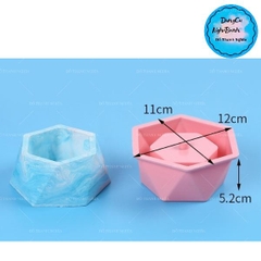 Khuôn Silicon - Chậu Cây - Đa Giác 11cm Cao 5.2cm