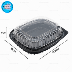 Hộp Nhựa - Vuông HT12 - 12cm Cao 6cm - Đế Đen