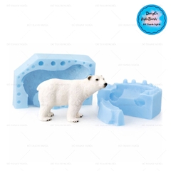 Khuôn Silicon - Động Vật - Gấu Bắc Cực Đi 2 Mảnh 10cm