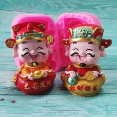 Khuôn Silicon - Ông Thần Tài Túi Vàng Đồng Tiền 2 Mảnh