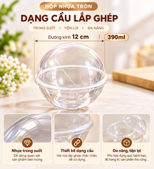Hộp Nhựa - Cầu PET Nắp Cầu - 390ml