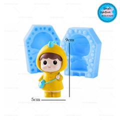Khuôn Silicon - Em Bé - Bé Gái #34 2 Mảnh 9cm Đeo Giỏ Sừng