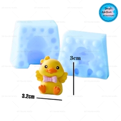 Khuôn Silicon - Động Vật - Vịt 2 Mảnh Nơ 3cm