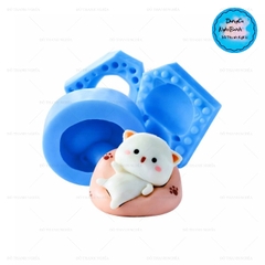Khuôn Silicon - Mèo Kitty Nằm Gối - 3 Mảnh 6cm