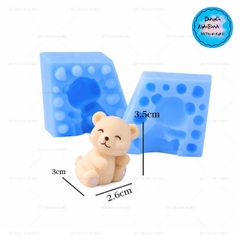 Khuôn Silicon - Động Vật - Gấu Ngồi 2 Mảnh 3.5cm
