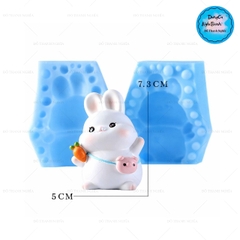 Khuôn Silicon - Động Vật - Con Thỏ Ngồi 2 Mảnh Heo 7.3cm