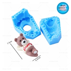 Khuôn Silicon - Động Vật - Gấu Nằm 2 Mảnh 7.5cm
