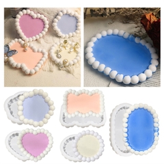 Khuôn Silicon - Mặt Kiểu Hạt Tròn - Oval Uốn COng 17cm
