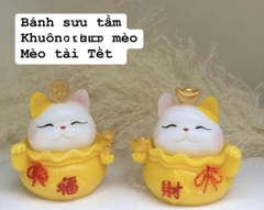 Khuôn Silicon - Động Vật - Mèo Thần Tài - Thỏi Vàng SL100