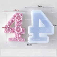 Khuôn Silicon - Số Hoa 0-9 - Số 4