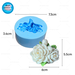 Khuôn Silicon - Chùm Hoa Hồng Trà - Kèm Lá Nụ 6Cm