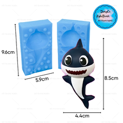 Khuôn Silicon -Sinh Vật Biển - Cá Mập Baby Shark 8.5cm 2 Mảnh