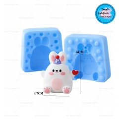 Khuôn Silicon - Động Vật - Gấu Thỏ Tim 2 Mảnh 5cm