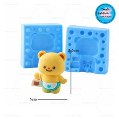 Khuôn Silicon - Động Vật - Gấu  2 Mảnh 5.5cm Xách Túi