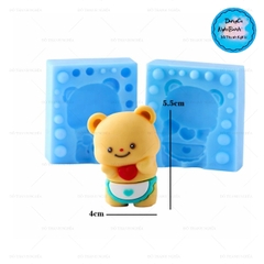 Khuôn Silicon - Động Vật - Gấu Tim 2 Mảnh 5.5cm