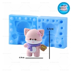 Khuôn Silicon - Động Vật - Gấu Cáo Nơ 2 Mảnh 5.5cm