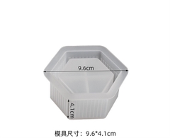 Khuôn Silicon - Chậu Cây - Lục Giác Viền Dọc 9.6cm