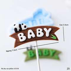 Khuôn Silicon - Mặt Ép Chữ Baby Gấu Trúc