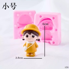Khuôn Silicon - Em Bé - Bé Gái #32 2 Mảnh 6cm Đeo Giỏ