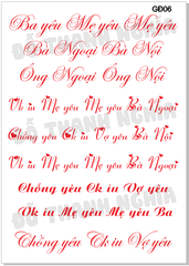Decal Chủ Đề Gia Đình - GĐ- GĐ06