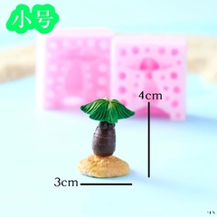 Khuôn Silicon - Gốc Thân Cây - Cây Dừa 2 Mảnh 4cm