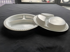 Dĩa Nhựa Tròn THH - Sấp 50 Dĩa - 3 Ngăn