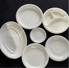 Dĩa Nhựa Tròn THH - Sấp 50 Dĩa - 3 Ngăn