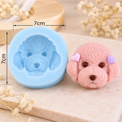Khuôn Silicon Động Vật Mặt Chó Mặt Cún Hoa 7cm