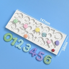 Khuôn Silicon - Số 0-9 - Số Chấm Tim Sao