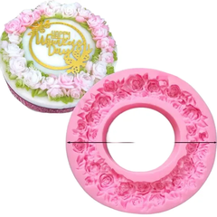 Khuôn Silicon - Vòng Tròn Hoa Hồng - Vòng 16cm