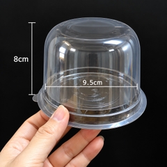 Hộp Nhựa - Tròn F057 - 10cm Cao 9cm - Đế Đen