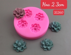 Khuôn Silicon - Hoa Cúc Dẹp 4c - 2.3cm