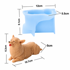 Khuôn Silicon - Động Vật - Con Chó Nằm Corgi