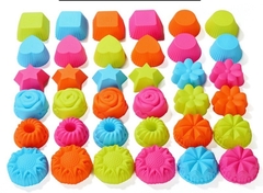[10 cup] Khuôn Silicon - Cup Set 7cm - M08 - Hoa Hồng