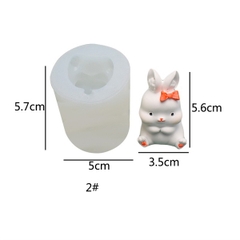 Khuôn Silicon - Động Vật - Con Thỏ - #2 Nơ