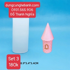 Khuôn Silicon - Lâu Đài - Set 3 Chóp Tháp 6-7-9cm