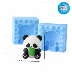 Khuôn Silicon - Động Vật - Gấu Trúc 2 Mảnh 4.5cm Ôm Trúc