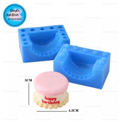 Khuôn Silicon - Bánh Kem -Happy Birthday 2 Mảnh