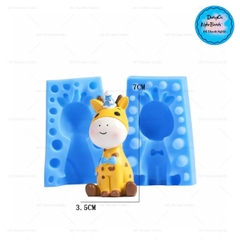 Khuôn Silicon - Động Vật - Con Hươu Cao Cổ 2 Mảnh Đội Nón 7cm