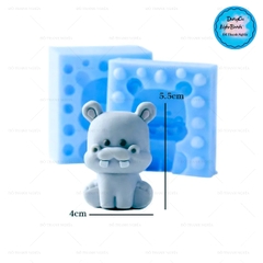 Khuôn Silicon Động Vật Con Hà Mã 2 Mảnh 5.5cm