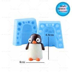 Khuôn Silicon - Động Vật - Chim Cánh Cụt 2 Mảnh 4.8cm