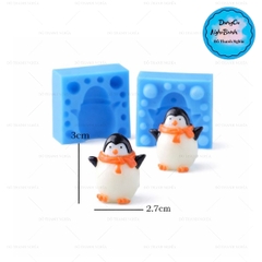 Khuôn Silicon - Động Vật - Chim Cánh Cụt 2 Mảnh 3cm Khăn Xéo