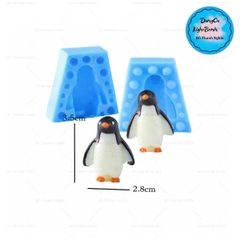 Khuôn Silicon - Động Vật - Chim Cánh Cụt 2 Mảnh 3.5cm Thẳng