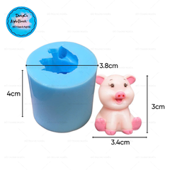 Khuôn Silicon - Động Vật - Heo Ngồi Cười
