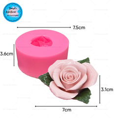 Khuôn Silicon - Hoa Hồng Kèm Lá 6Cm