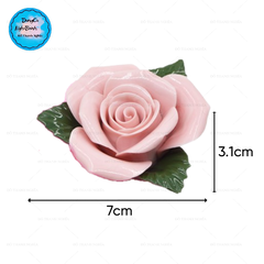 Khuôn Silicon - Hoa Hồng Kèm Lá 6Cm