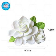 Khuôn Silicon - Hoa Hồng Nở - 6.3x4.8cm - Ép Hồng Kèm Lá
