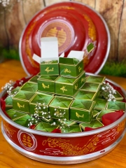 Hộp Giấy - Bánh Phu Thê - Trăm Năm Hạnh Phúc  5x5cm Cao 4cm